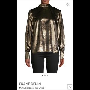 FRAME Metallic blouse M NWT